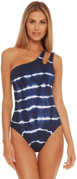Becca by Rebecca Virtue 274781 Tie Dye One Shoulder One Piece Swimsuit Marina M