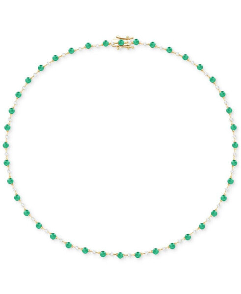 Emerald (5-3/8 ct. t.w.) & Diamond (1-1/6 ct. t.w.) All Around 17" Collar Necklace in 14k Gold (Also in Ruby & Sapphire)