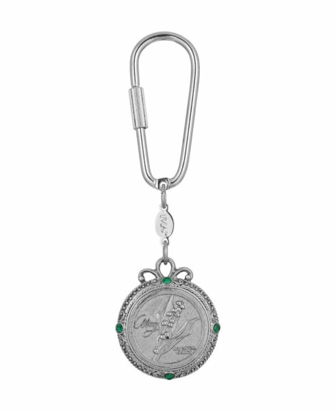 Women's May Flower of the Month Lily of the Valley Key Fob