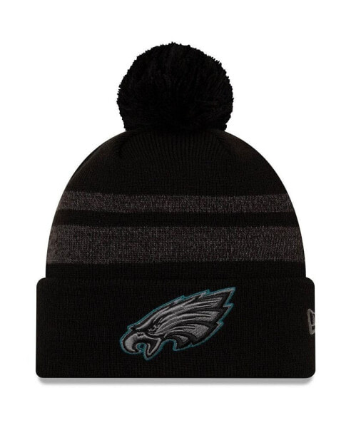 Men's Black Philadelphia Eagles Dispatch Cuffed Knit Hat with Pom