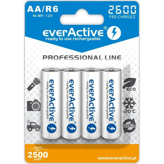 Аккумуляторные батарейки EverActive EVHRL6-2600 2500 mAh 1,2 V