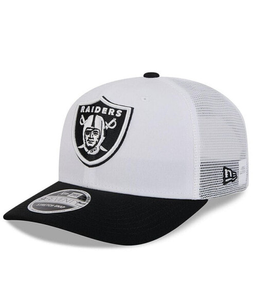 Men's White/Black Las Vegas Raiders 2024 NFL Training Camp 9SEVENTY Trucker Hat