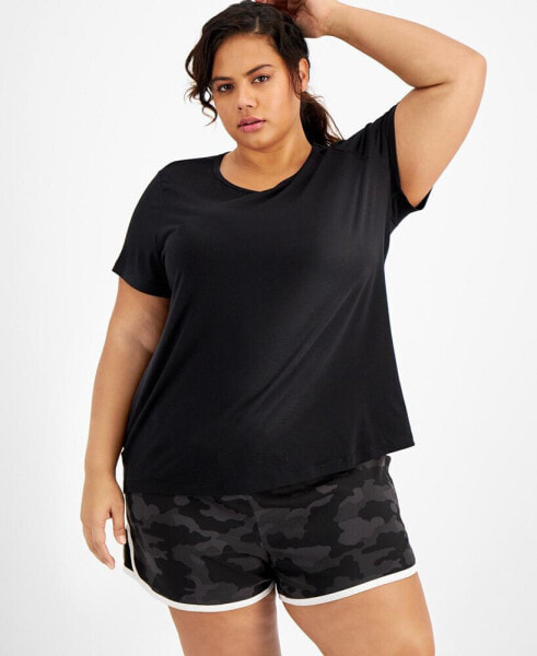 Plus Size Mesh-Back T-Shirt, Created for Macy's