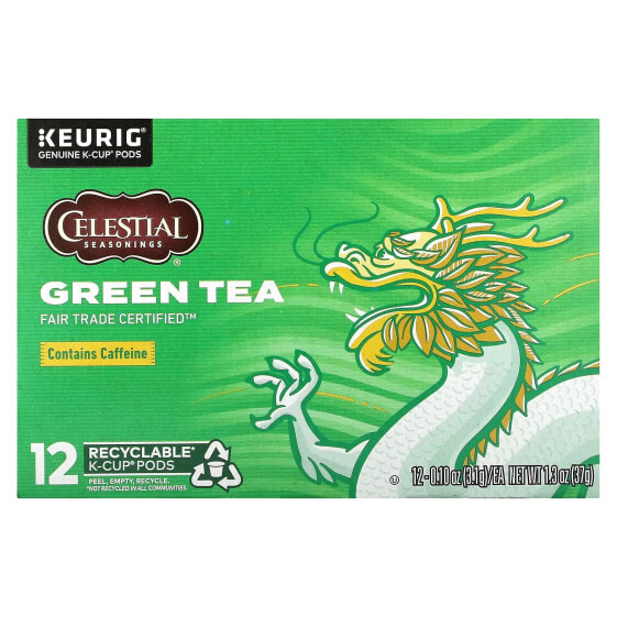Чай зеленый Celestial Seasonings, 12 капсул K-Cup, 3.1 г каждая