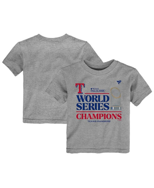 Toddler Boys and Girls Heather Gray Texas Rangers 2023 World Series Champions Locker Room T-shirt