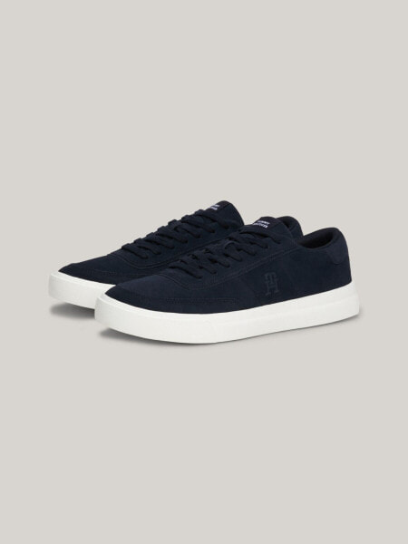 TH Logo Suede Low-Top Sneaker