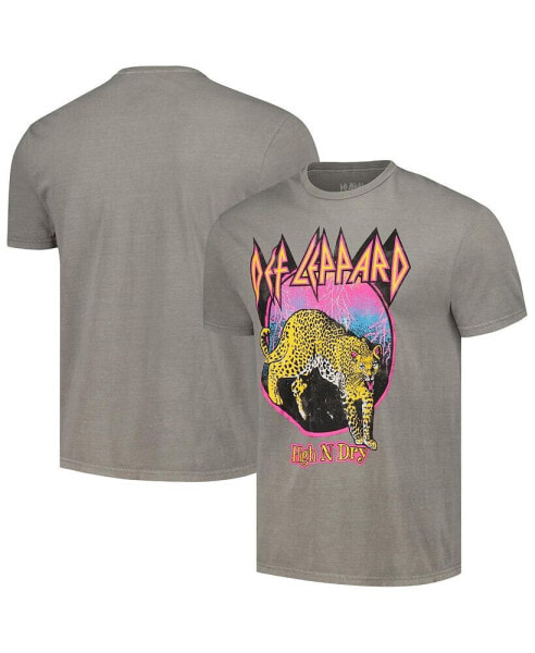 Men's Charcoal Distressed Def Leppard High N' Dry Washed Graphic T-shirt