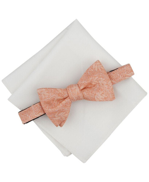 Men's Floral Bow Tie & Solid Pocket Square Set, Created for Macy's