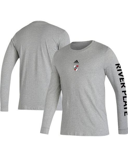 Men's Heather Gray Club Atletico River Plate Crest Long Sleeve T-shirt