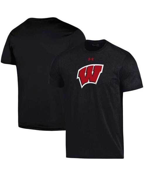 Men's Black Wisconsin Badgers School Logo Performance Cotton T-shirt
