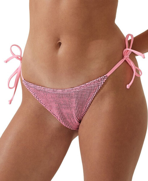 Women's Textured Tie Side Bikini Bottoms