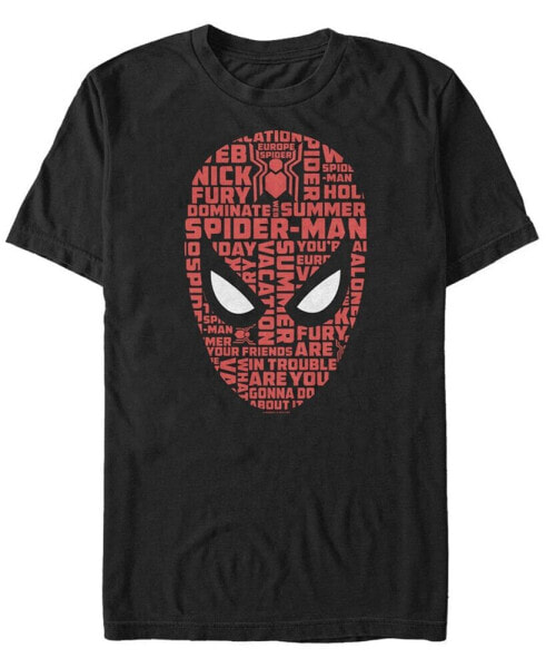 Marvel Men's Spider-Man Far From Home Word Mask, Short Sleeve T-shirt