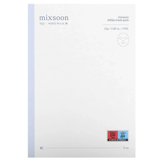 Mixsoon, Bifida Beauty Mask Pack, 5 масок, 5 г (0,17 унции)