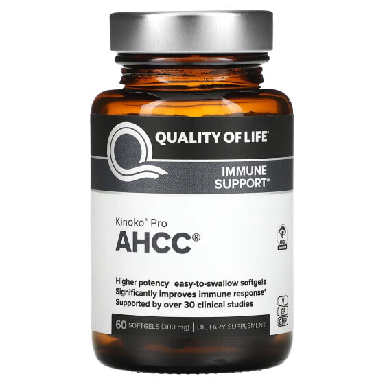 БАД Quality of Life Labs Kinoko Pro AHCC, 300 мг, 60 капсул