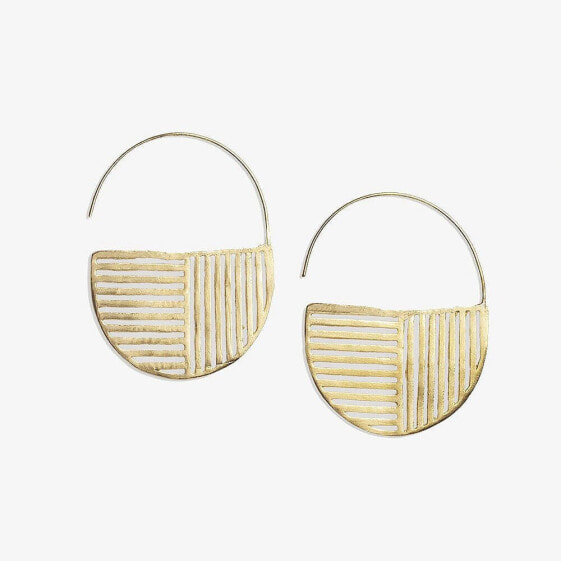 INK + ALLOY Maggie Opposite Lines Hoop Earrings Brass