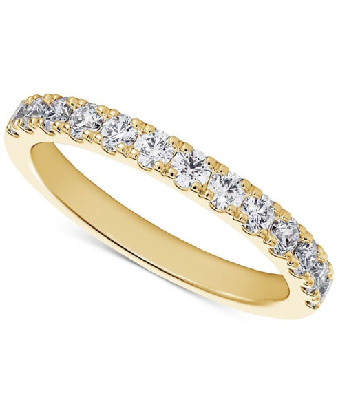 Diamond French Pavé Wedding Band (1/2 ct. t.w.) in 14k White, Yellow or Rose Gold