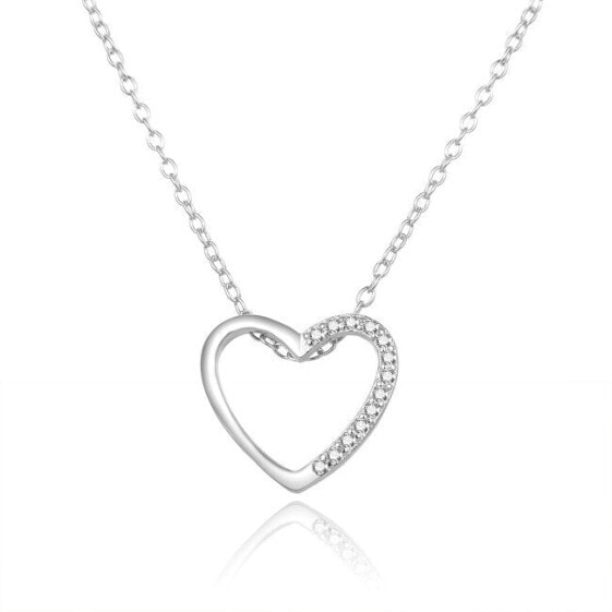 Romantic silver necklace with zircons AGS1109 / 47L (chain, pendant)