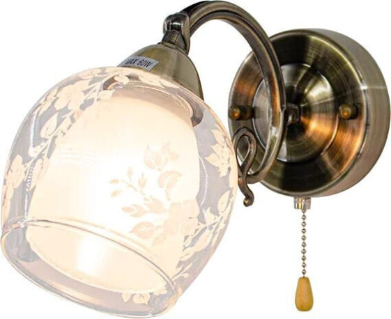 Kinkiet Mdeco Retro lampa ścienna ELM9150/1 21QG z włącznikiem mosiądz