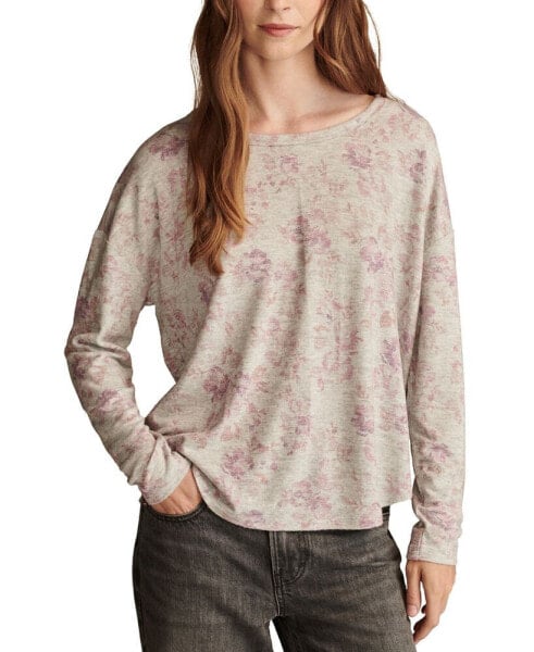 Women's Cloud Floral-Print Long-Sleeve T-Shirt