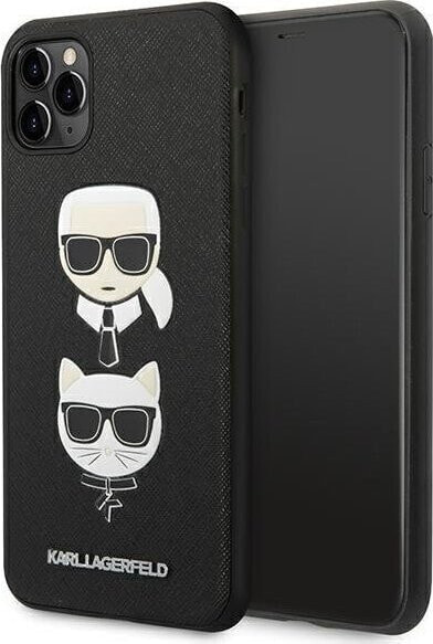 Karl Lagerfeld Etui Karl Lagerfeld KLHCN65SAKICKCBK Apple iPhone 11 Pro Max czarny/black hardcase Saffiano Ikonik Karl&Choupette Head