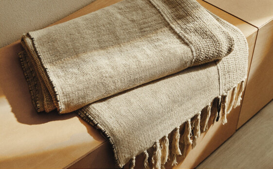 Textured cotton throw