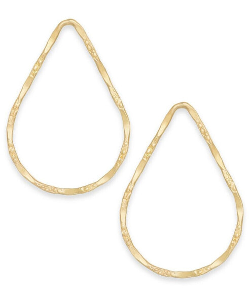 14k Gold-Plated Medium Open Teardrop Earrings