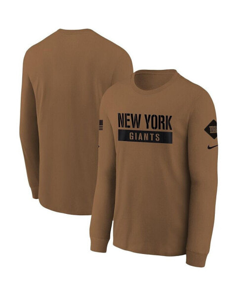 Big Boys Brown New York Giants 2023 Salute to Service Long Sleeve T-shirt