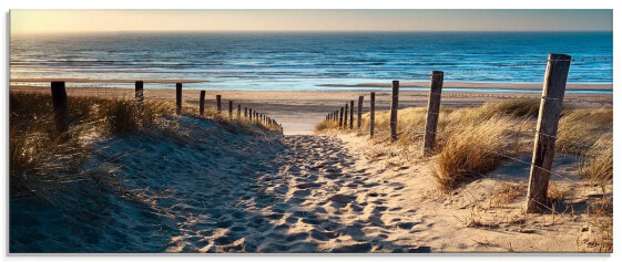 Glasbild Weg zum Nordseestrand