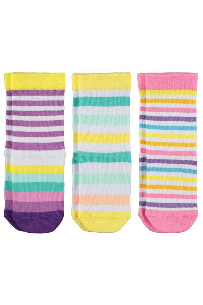 Kız Çocuk 3'lü Soket Çorap Set 2-12 Yaş Sarı