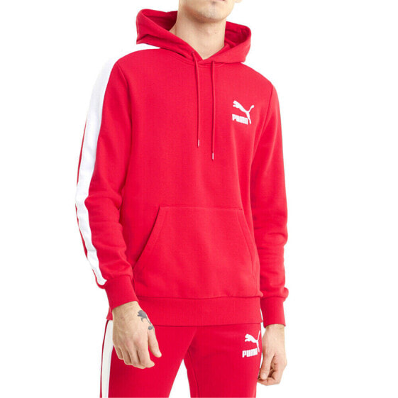 Puma Iconic T7 Pullover Hoodie Mens Red Casual Athletic Outerwear 59987411