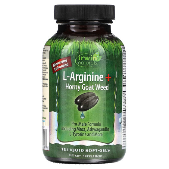 Витамины и БАДы Мужское здоровье Irwin Naturals L-Аргинин + Horny Goat Weed, 75 жидких мягких гелей