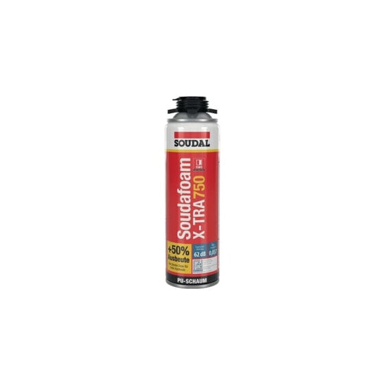 Soudal 1K-Pistolenschaum SOUDAFOAM X-TRA 750 500 ml B2 grau ohne Einweghandschuhe , VE: 12