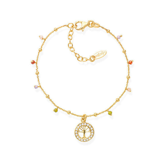 Gold-plated silver bracelet with Tree of Life BRALGM3 crystals