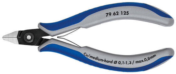 KNIPEX 79 62 125 - Diagonal-cutting pliers - Chromium-vanadium steel - Plastic - Gray/Blue - 12.5 cm - 58 g