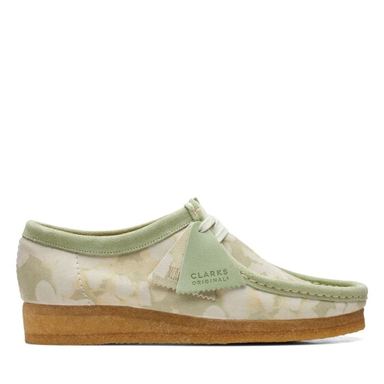 [26166166] WOMENS CLARKS WALLABEE - GREEN FLORAL