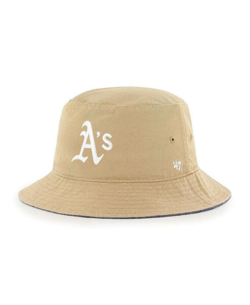 Men's '47 Khaki Oakland Athletics Chambray Ballpark Bucket Hat