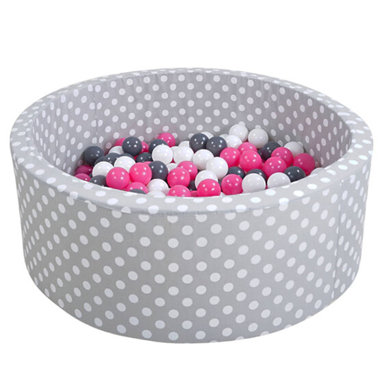 Bällebad Soft White Dots Grau