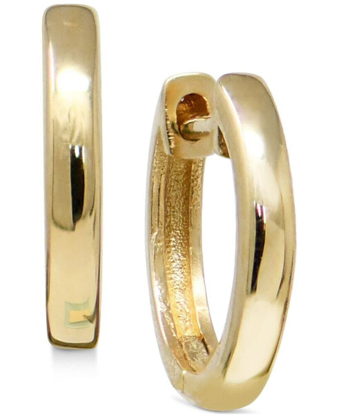 Polished Gold Huggie Small Hoop Earrings in 14k Gold, 0.5"
