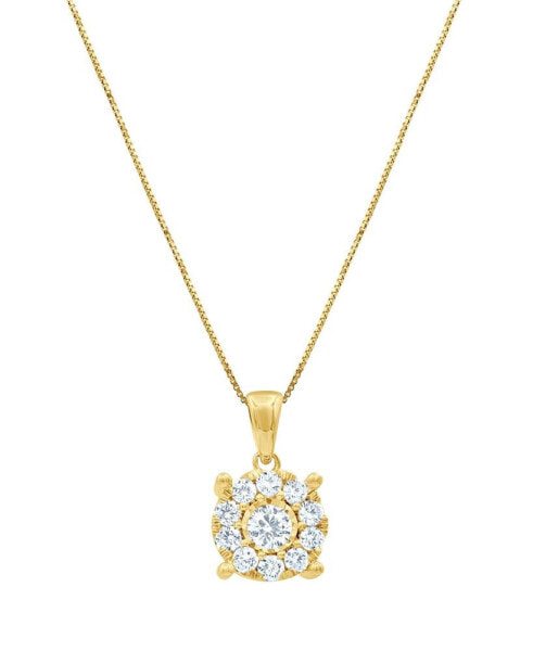 Macy's diamond Halo 18" Pendant Necklace (3/4 ct. t.w.) in 14k White, Yellow or Rose Gold