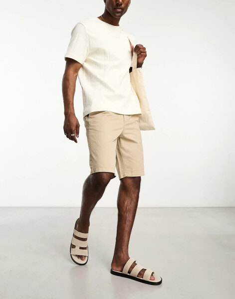 ONLY & SONS loose fit chino short in beige