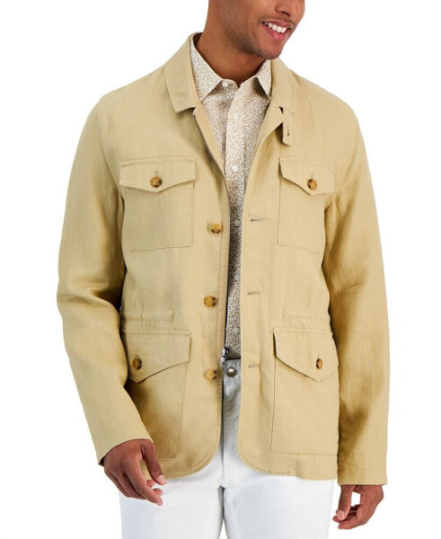 Men's Four-Pocket Linen Safari Jacket