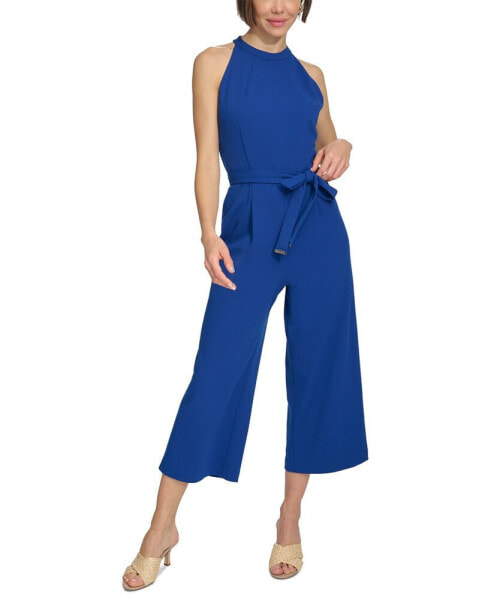 Women's Belted Wide-Leg Jumpsuit