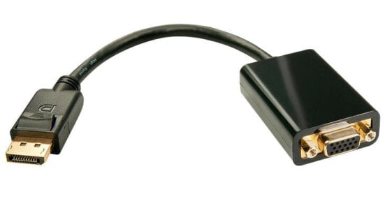 Lindy DisplayPort to VGA Active Converter - 0.15 m - VGA (D-Sub) - DisplayPort - Male - Female - Straight