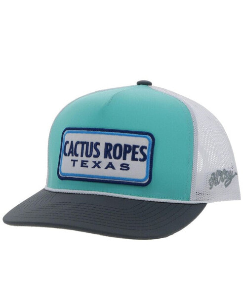 Men's Aqua Cactus Rope Snapback Hat