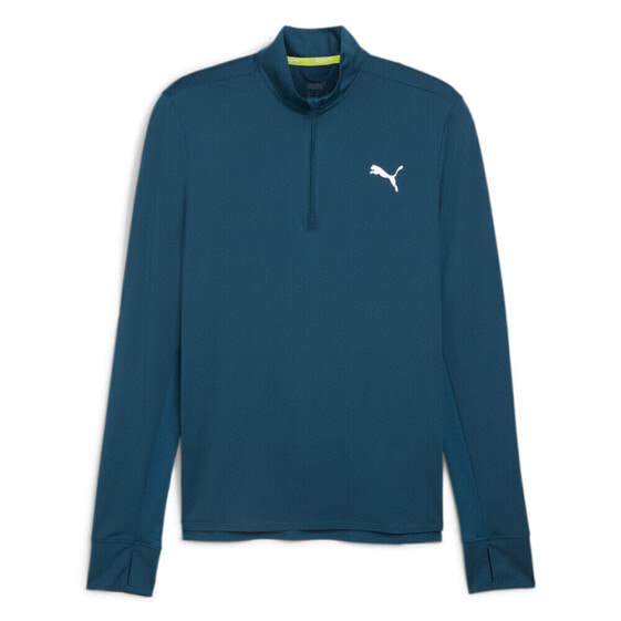 Puma Run Favorite Collard Quarter Zip Top Mens Blue Casual Tops 52315321