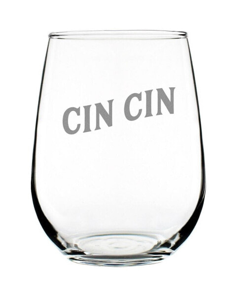 Cheers Italian Cin Cin Italy Gifts Stem Less Wine Glass, 17 oz