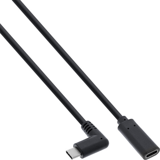 InLine USB 3.2 Gen.1x2 Cable - USB-C male angled / female - black - 2m
