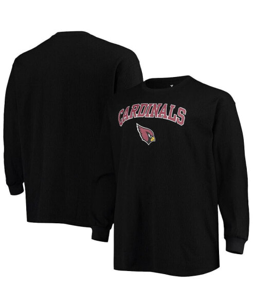 Men's Black Arizona Cardinals Big and Tall Thermal Long Sleeve T-shirt