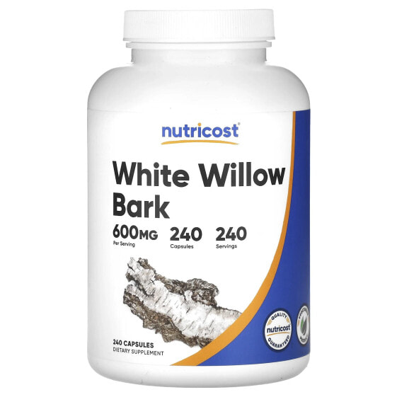 Nutricost, кора белой ивы, 600 мг, 240 капсул