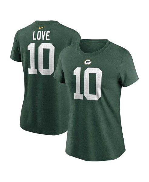 Women's Jordan Love Green Green Bay Packers Player Name and Number T-shirt